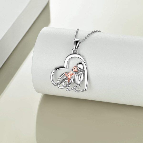 Sterling Silver Girl And Dog Necklace-2