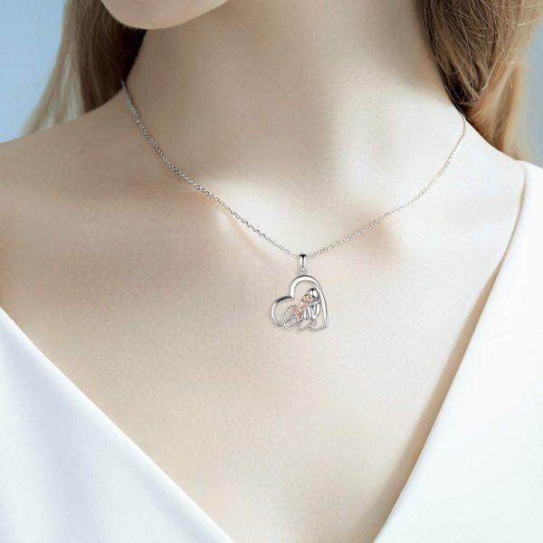 Sterling Silver Girl And Dog Necklace-5