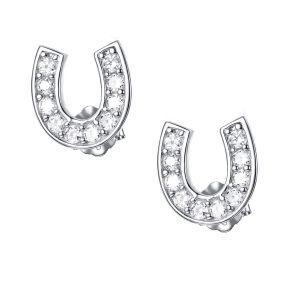 Sterling Silver Horseshoe Stud Earrings-0