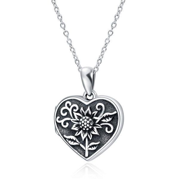 Sterling Silver Sunflower Necklace-0