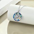 wholesale 925 Sterling Silver Blue Crystal Hummingbird Keepsake Cremation Jewelry Urn Pendant Necklace with Chain and Funnel Set-0-3