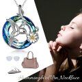 wholesale 925 Sterling Silver Blue Crystal Hummingbird Keepsake Cremation Jewelry Urn Pendant Necklace with Chain and Funnel Set-0-5