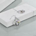 wholesale 925 Sterling Silver Cow Heart Drop Earrings with Cubic Zirconia and Gold Accents for Women-0-3