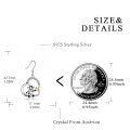 wholesale 925 Sterling Silver Cow Heart Drop Earrings with Cubic Zirconia and Gold Accents for Women-0-5