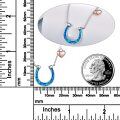 wholesale 925 Sterling Silver Blue Opal Inlay Lucky Horseshoe Pendant Heart Charm Necklaces for Women Gifts-0-2