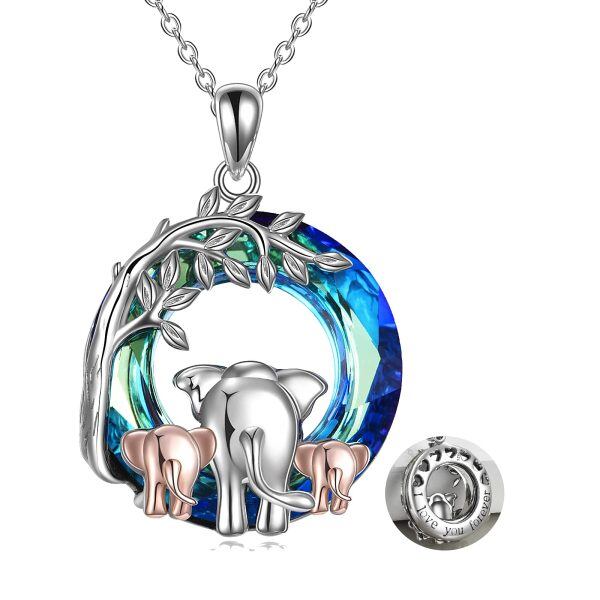 Sterling Silver Elephant Necklace-0