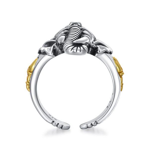 Sterling Silver Elephant Head Ring-3