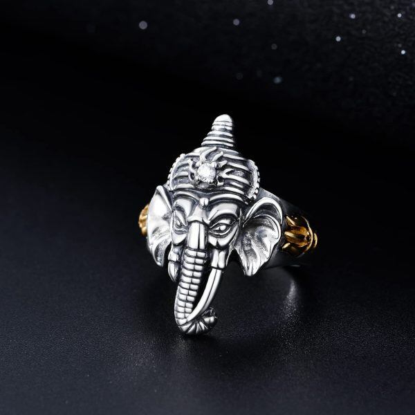 Sterling Silver Elephant Head Ring-4