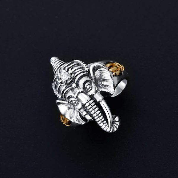 Sterling Silver Elephant Head Ring-5