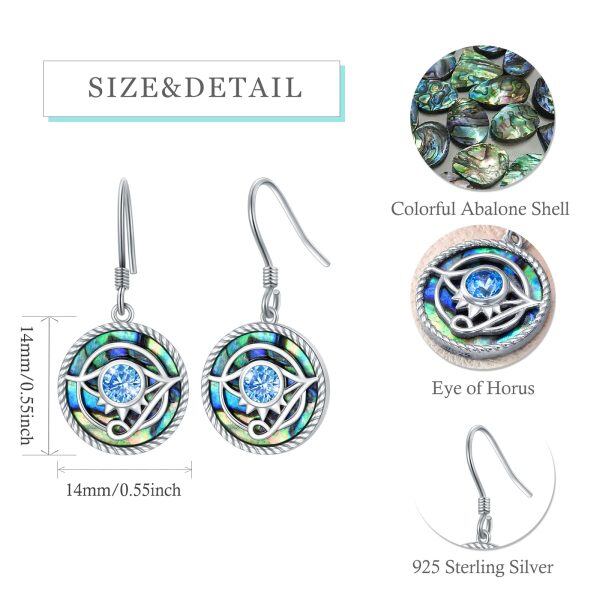 Sterling Silver Evil Eye Dangle Earrings -3