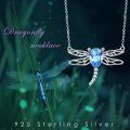 wholesale 925 Sterling Silver Blue Crystal Dragonfly Pendant Necklace for Women-0-1
