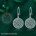 wholesale 925 Sterling Silver Green Enamel Viking Rune Dangle Earrings for Women-0-2