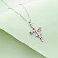 wholesale 925 Sterling Silver Infinity Tree Vine Cross Pendant Necklace for Women-0-2