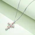 wholesale 925 Sterling Silver Infinity Tree Vine Cross Pendant Necklace for Women-0-3