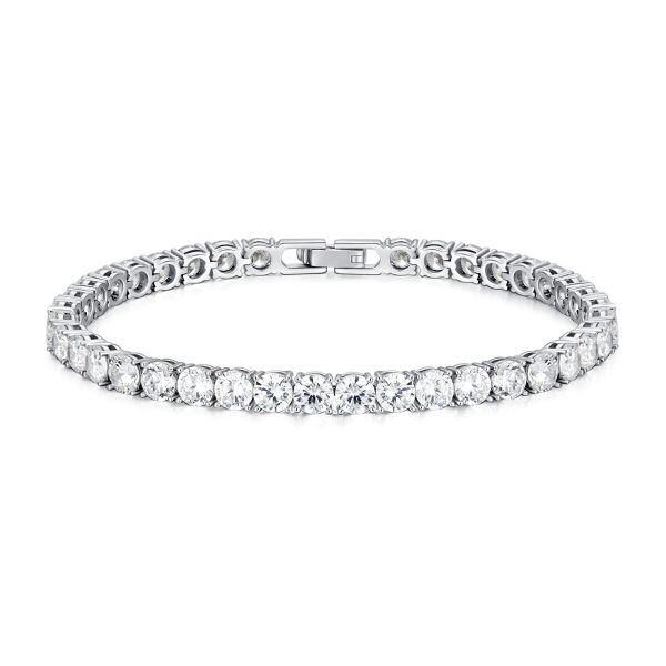 Sterling Silver Round Cut Cubic Zirconia Tennis Bracelet -0