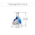 wholesale 925 Sterling Silver Blue Heart Angel Pendant Necklace Eternal Love Gifts for Her-0-3