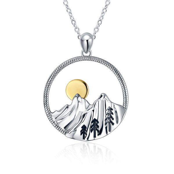 Sterling Silver Mountain Necklace-0