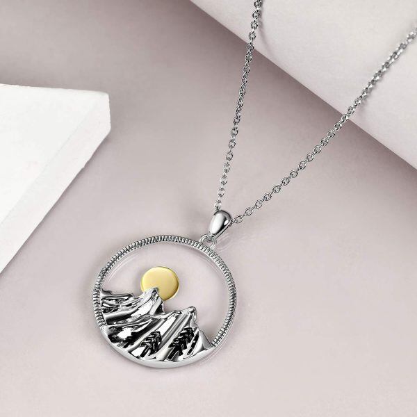 Sterling Silver Mountain Necklace-1