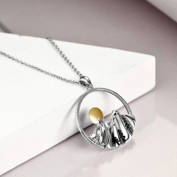 Sterling Silver Mountain Necklace-2