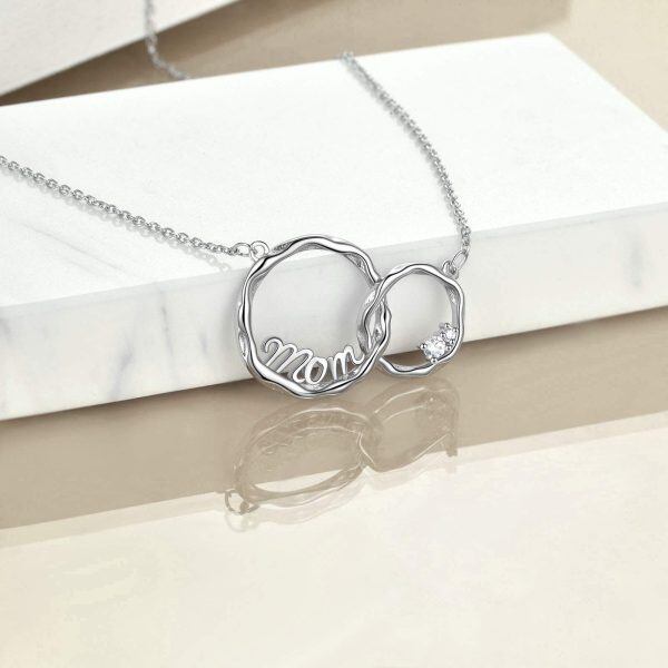 Sterling Silver Mom Necklace-2