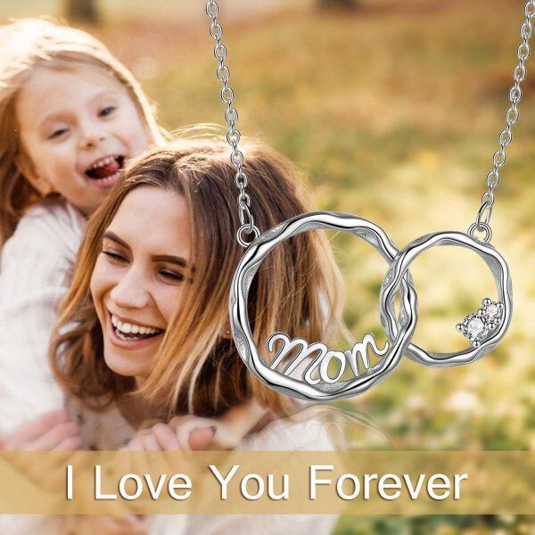 Sterling Silver Mom Necklace-4