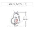 wholesale 925 Sterling Silver Heart Pendant with Mother and Child Statue - I Love You Forever Necklace Gift for Mom Grandmother on Mothers Day Birthdays-0-3