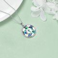 wholesale 925 Sterling Silver 925 Cross in Abalone Shell Soccer Ball Pendant Necklace for Women-0-3