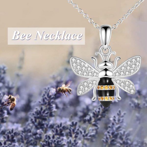 Sterling Silver Bee Necklace-1