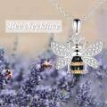 wholesale 925 Sterling Silver Honeybee Pendant Necklace with Cubic Zirconia and Citrine Accents for Women-0-1