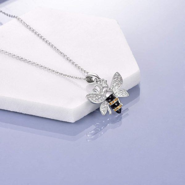 Sterling Silver Bee Necklace-3