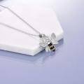 wholesale 925 Sterling Silver Honeybee Pendant Necklace with Cubic Zirconia and Citrine Accents for Women-0-3