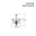 wholesale 925 Sterling Silver Honeybee Pendant Necklace with Cubic Zirconia and Citrine Accents for Women-0-4