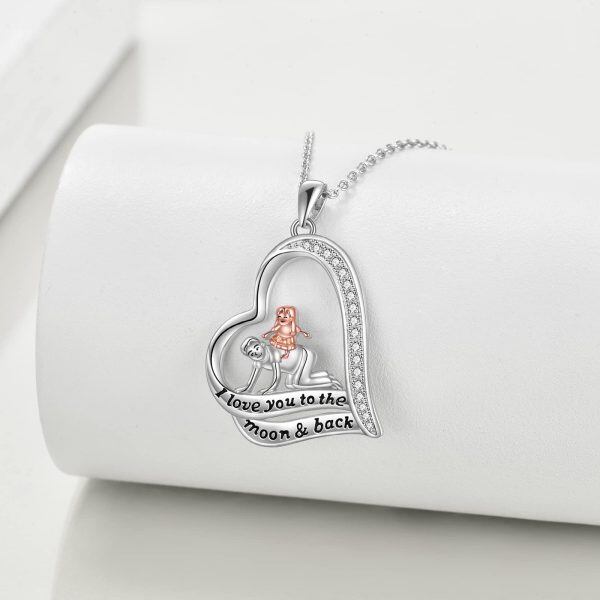 Sterling Silver Father And Daughter Necklace-3