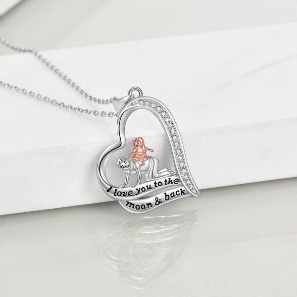 Sterling Silver Father And Daughter Necklace-4