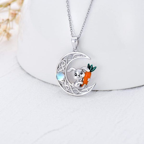 Sterling Silver Moon Rabbit Necklace-1