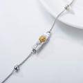 wholesale 925 Sterling Silver Sunflower Urn Charm Bracelet for Women with Gold Plated Flower and Leaf Design-0-1