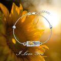 wholesale 925 Sterling Silver Sunflower Urn Charm Bracelet for Women with Gold Plated Flower and Leaf Design-0-5