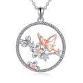 wholesale 925 Sterling Silver Butterfly & Flower Pendant Necklace for Women - Wholesale Jewelry-0-0