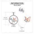 wholesale 925 Sterling Silver Butterfly & Flower Pendant Necklace for Women - Wholesale Jewelry-0-3