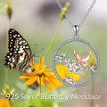 wholesale 925 Sterling Silver Butterfly & Flower Pendant Necklace for Women - Wholesale Jewelry-0-4