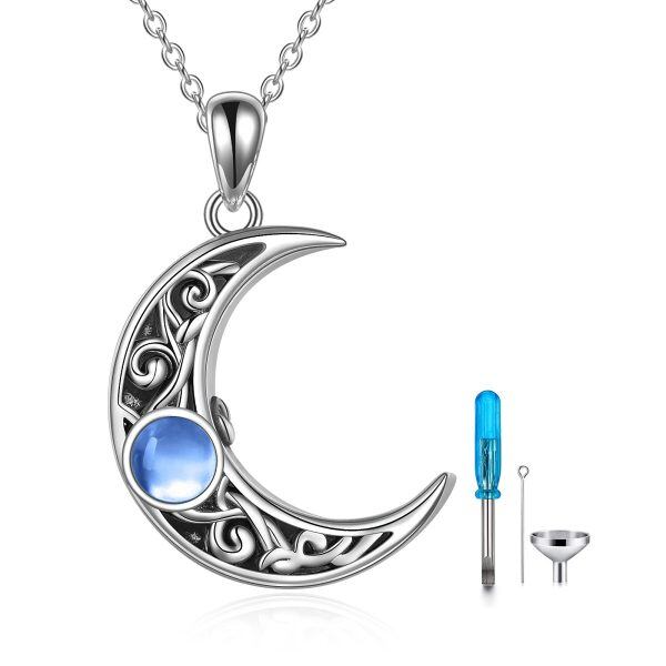 Sterling Silver Celtic Moon Necklace-0