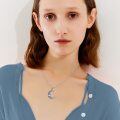 wholesale 925 Sterling Silver Blue Moonstone Crescent Celtic Compass Urn Keepsake Pendant Necklace-0-1