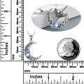 wholesale 925 Sterling Silver Blue Moonstone Crescent Celtic Compass Urn Keepsake Pendant Necklace-0-2