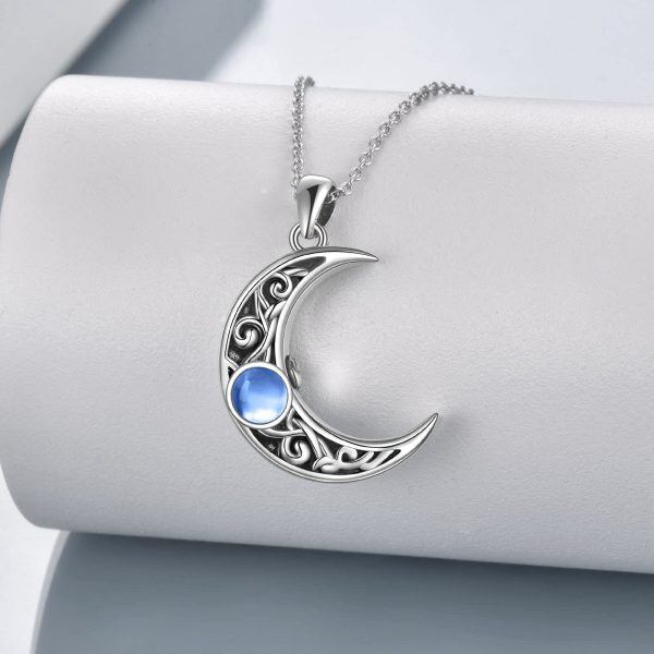 Sterling Silver Celtic Moon Necklace-4