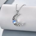 wholesale 925 Sterling Silver Blue Moonstone Crescent Celtic Compass Urn Keepsake Pendant Necklace-0-4