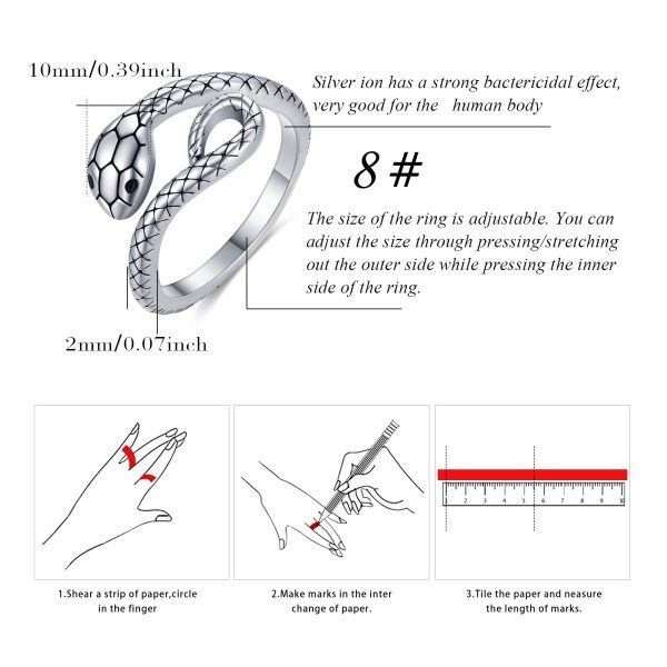 Sterling Silver Snake Ring -3