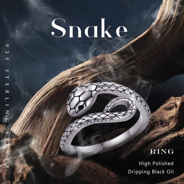 Sterling Silver Snake Ring -5