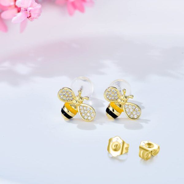 Sterling Silver Bee Earrings-1