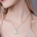 wholesale 925 Sterling Silver Heart Photo Locket Pendant I Love you To the Moon Necklace for Women Girls  48cm Chain Length-0-1