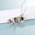 wholesale 925 Sterling Silver Heart Photo Locket Pendant I Love you To the Moon Necklace for Women Girls  48cm Chain Length-0-4